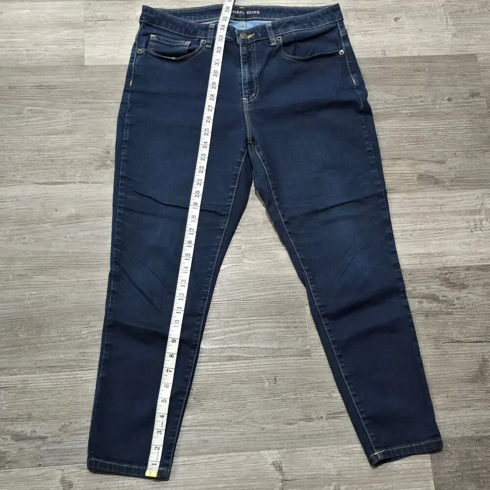 Michael Kors Blue Denim Izzy Cropped Skinny Jeans